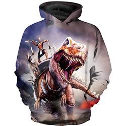 TOKYMOON Unisex Kinder Dinosaurier Hoodies Jungen 3D Druck Kapuzenpullover Mädchen Pullover Kinder Hoodie 3D Langarm Sweatshirt Pullover Mit Taschen Pulli Violett 160 von TOKYMOON