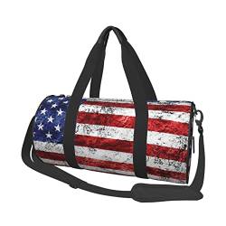 Amerikanische Flagge, Unabhängigkeit, 4. Juli, rund, große Kapazität, Reisegepäcktasche, geeignet für Training, Reisen, viele Outdoor-Aktivitäten von TOLKAT
