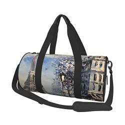 Ladybug Runde große Reisegepäcktasche, geeignet für Training, Reisen, viele Outdoor-Aktivitäten, Romantischer Paris Eiffelturm, Einheitsgröße von TOLKAT