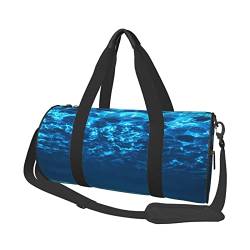 Reisegepäcktasche, Schwarz / Weiß gestreift, Rot / Rosen, rund, großes Fassungsvermögen, geeignet für Training, Reisen, viele Outdoor-Aktivitäten, Unterwasser-Ozeanblick, Einheitsgröße von TOLKAT