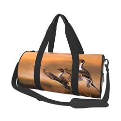 Reisegepäcktasche, rund, groß, geeignet für Training, Reisen, viele Outdoor-Aktivitäten, Blau, Ölgemälde Ente, Einheitsgröße von TOLKAT