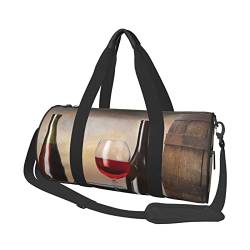 Reisegepäcktasche, rund, großes Fassungsvermögen, geeignet für Training, Reisen, viele Outdoor-Aktivitäten, Traubenwein, Einheitsgröße von TOLKAT