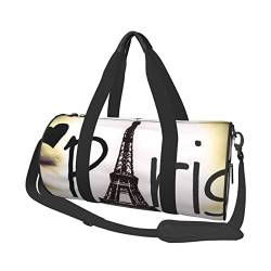 Reisegepäcktasche mit Pfauenfedern, rund, großes Fassungsvermögen, geeignet für Training, Reisen, viele Outdoor-Aktivitäten, Tower Love Paris, Einheitsgröße von TOLKAT