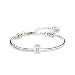 TOLOWOBK Armband Damen mit Buchstaben, Geschenke für Mädchen Charm Armband Silber Armkette Schlangen Armbänder Damen Jahrestag Geburtstag Geschenke für Mama Töchter Oma Enkelin Schwester Freundin von TOLOWOBK