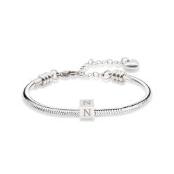 TOLOWOBK Armband Damen mit Buchstaben, Geschenke für Mädchen Charm Armband Silber Armkette Schlangen Armbänder Damen Jahrestag Geburtstag Geschenke für Mama Töchter Oma Enkelin Schwester Freundin von TOLOWOBK