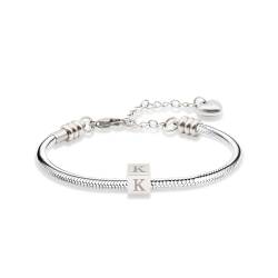 TOLOWOBK Armband Damen mit Buchstaben, Geschenke für Mädchen Charm Armband Silber Armkette Schlangen Armbänder Damen Jahrestag Geburtstag Geschenke für Mama Töchter Oma Enkelin Schwester Freundin von TOLOWOBK