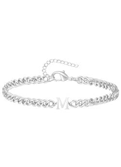 TOLOWOBK Armband Herren mit Buchstaben, Silber Edelstahl Panzerkette Armband Männer A-Z Buchstabe Armbänder für Herren Damen Muttertag Vatertag Geburtstag Geschenke für Mama Papa Ehemann Opa Oma von TOLOWOBK