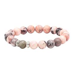 TOLOWOBK Edelstein Armband Damen Perlenarmband Armbänder Rosa Jaspis Naturstein Charm Armband für Damen Mädchen Muttertag Schulabschluss Geburtstag Geschenke für Mama Tochter Oma Enkelin Schwester von TOLOWOBK