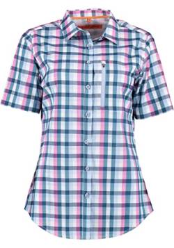 TOM COLLINS Damen Bluse Kurzarm Freizeitbluse mit Liegekragen Plixo, Größe:46, Farbe:Mittelblau von TOM COLLINS