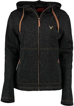 TOM COLLINS Damen Fleecejacke Freizeitjacke Zipper hochgeschlossen mit Kapuze Adisur, Größe:38, Farbe:anthrazit von TOM COLLINS