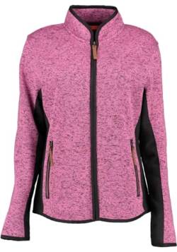 TOM COLLINS Damen Strickfleecejacke Freizeitjacke Übergangjacke hochgeschlossen Detit, Größe:44, Farbe:Himbeere von TOM COLLINS