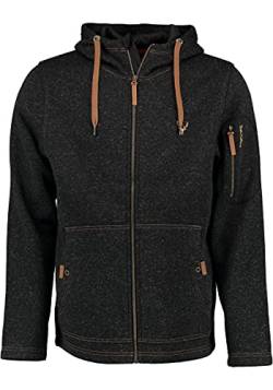 TOM COLLINS Herren Fleecejacke Freizeitjacke Zipper hochgeschlossen mit Kapuze Vazabi, Größe:5XL, Farbe:anthrazit von TOM COLLINS