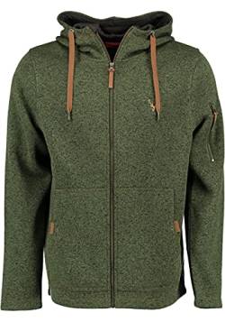 TOM COLLINS Herren Fleecejacke Freizeitjacke Zipper hochgeschlossen mit Kapuze Vazabi, Größe:L, Farbe:trachtengrün von TOM COLLINS