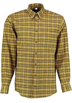 TOM COLLINS Herren Hemd Langarm Jagdhemd mit Button-Down Kragen Kreldo, Größe:43/44, Farbe:orange von TOM COLLINS