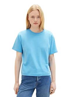 TOM TAILOR Denim Damen 1035367 Boxy Basic T-Shirt, 18395-Rainy Sky Blue, M von TOM TAILOR Denim