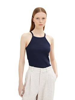 TOM TAILOR Denim Damen 1035368 Tanktop mit Rippstruktur, 10668-Sky Captain Blue, L von TOM TAILOR Denim