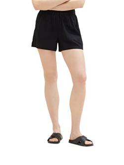 TOM TAILOR Denim Damen 1036520 Basic Shorts aus Leinen, 14482-Deep Black, XL von TOM TAILOR Denim