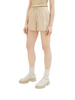 TOM TAILOR Denim Damen 1036520 Basic Shorts aus Leinen, 31700-Dusty Sand Beige, M von TOM TAILOR Denim