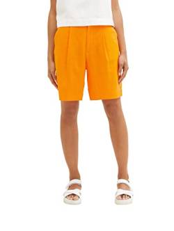 TOM TAILOR Denim Damen 1036522 Leinen Bermuda Shorts, 31684-Bright Mango Orange, XS von TOM TAILOR Denim