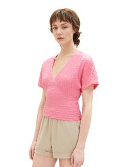 TOM TAILOR Denim Damen 1036546 Crinkle Bluse T-Shirt, 31685-Fresh Pink, M von TOM TAILOR Denim