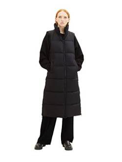 TOM TAILOR Denim Damen 1036571 Longstyle Puffer Weste, 14482-deep Black, L von TOM TAILOR Denim