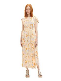 TOM TAILOR Denim Damen 1036629 Kleid mit Muster & Raffung, 31705-Abstract Neutral Print, M von TOM TAILOR Denim