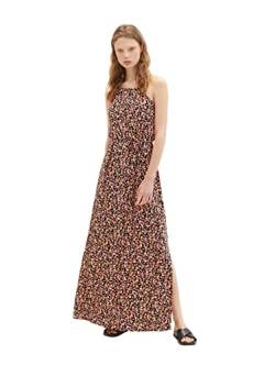 TOM TAILOR Denim Damen 1036843 Maxikleid mit Bindegürtel, 31952-Black Flower Print, XL von TOM TAILOR Denim