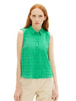 TOM TAILOR Denim Damen 1036845 Top Bluse, 17327-Vibrant Light Green, XS von TOM TAILOR Denim