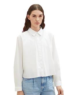 TOM TAILOR Denim Damen 1038121 Boxy Basic Hemd-Bluse, 20000-White, M von TOM TAILOR Denim