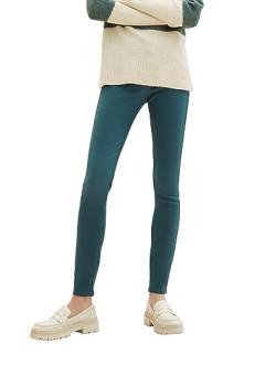 TOM TAILOR Denim Damen 1038298 NELA Extra Skinny Jeans in Leder-Optik, 34050-coated Huntsman Green, 32/32 von TOM TAILOR Denim