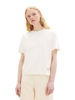 TOM TAILOR Denim Damen 1038356 Boxy T-Shirt, 10348-Gardenia White, XXL von TOM TAILOR Denim