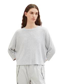 TOM TAILOR Denim Damen 1038387 Boxy Basic T-Shirt, 32510-basic Light Grey Melange, XL von TOM TAILOR Denim