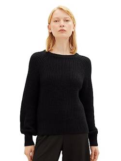 TOM TAILOR Denim Damen 1038390 Basic Pullover, 14482-deep Black, XS von TOM TAILOR Denim