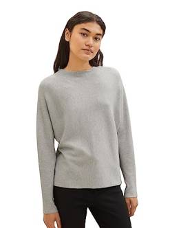 TOM TAILOR Denim Damen 1038391 Basic Pullover, 32510-basic Light Grey Melange, XXL von TOM TAILOR Denim