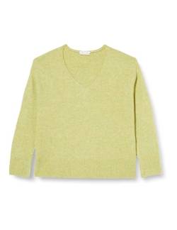 TOM TAILOR Denim Damen 1038392 Basic Pullover mit V-Ausschnitt, 32542-dusty Pear Green Melange, S von TOM TAILOR Denim