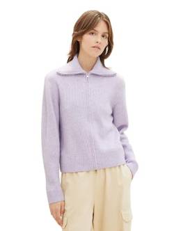 TOM TAILOR Denim Damen 1038721 Troyer Strickjacke Cardigan, 33805-soft Lavender Melange, M von TOM TAILOR Denim