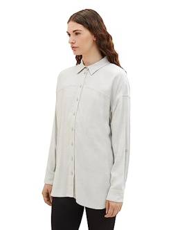 TOM TAILOR Denim Damen 1038815 Longstyle Bluse mit Turn-Up Ärmel, 32510-basic Light Grey Melange, XXL von TOM TAILOR Denim