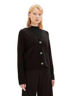 TOM TAILOR Denim Damen Basic Cardigan, black, L von TOM TAILOR Denim