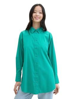 TOM TAILOR Denim Damen Basic Poplin Hemdbluse, bright green, XXL von TOM TAILOR Denim