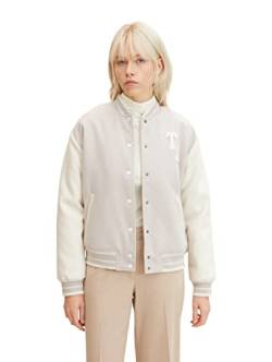 TOM TAILOR Denim Damen College Jacke 1032681, 30026 - Cloud Grey, M von TOM TAILOR Denim