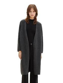 TOM TAILOR Denim Damen Cosy Longstyle Cardigan , Shale Grey Melange, XS von TOM TAILOR Denim