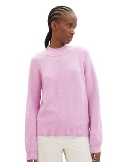 TOM TAILOR Denim Damen Cosy Pullover mit Rollkragen , sweet lavender melange, L von TOM TAILOR Denim