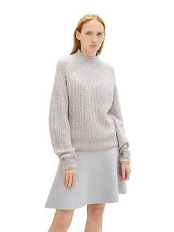 TOM TAILOR Denim Damen Cosy Strickpullover , basic light grey melange, L von TOM TAILOR Denim