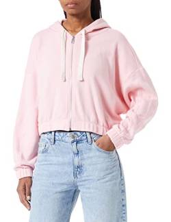 TOM TAILOR Denim Damen Cropped Sweatjacke mit Kapuze 1032939, 19765 - Soft Pink, M von TOM TAILOR Denim