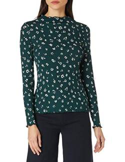 TOM TAILOR Denim Damen Langarm T-Shirt, 25367-Green Beige Flower Print, XL von TOM TAILOR Denim