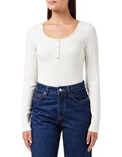 TOM TAILOR Denim Damen Langarmshirt mit Knöpfen 1032829, 10348 - Gardenia White, XL von TOM TAILOR Denim