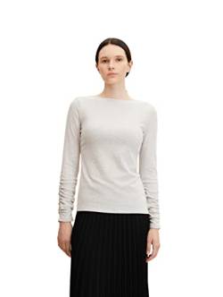 TOM TAILOR Denim Damen Longsleeve T-Shirt 1033642, 30224 - Cloud Grey Melange, XS von TOM TAILOR Denim