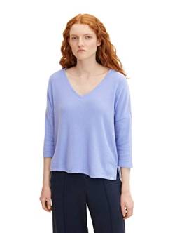 TOM TAILOR Denim Damen Longsleeve mit V-Ausschnitt 1032832, 30029 - Calm Lavender, M von TOM TAILOR Denim