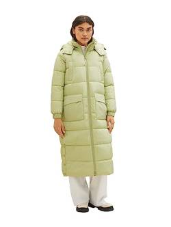 TOM TAILOR Denim Damen Longstyle Puffer Parka mit abnehmbarer Kapuze, dusty pear green, L von TOM TAILOR Denim