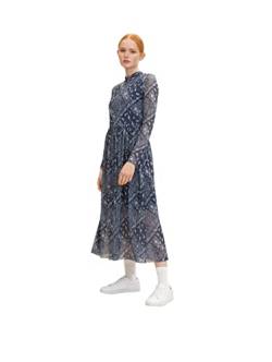 TOM TAILOR Denim Damen Midi-Kleid mit Blumenmuster 1024509, 30203 - Blue White Bandana Print, XS von TOM TAILOR Denim